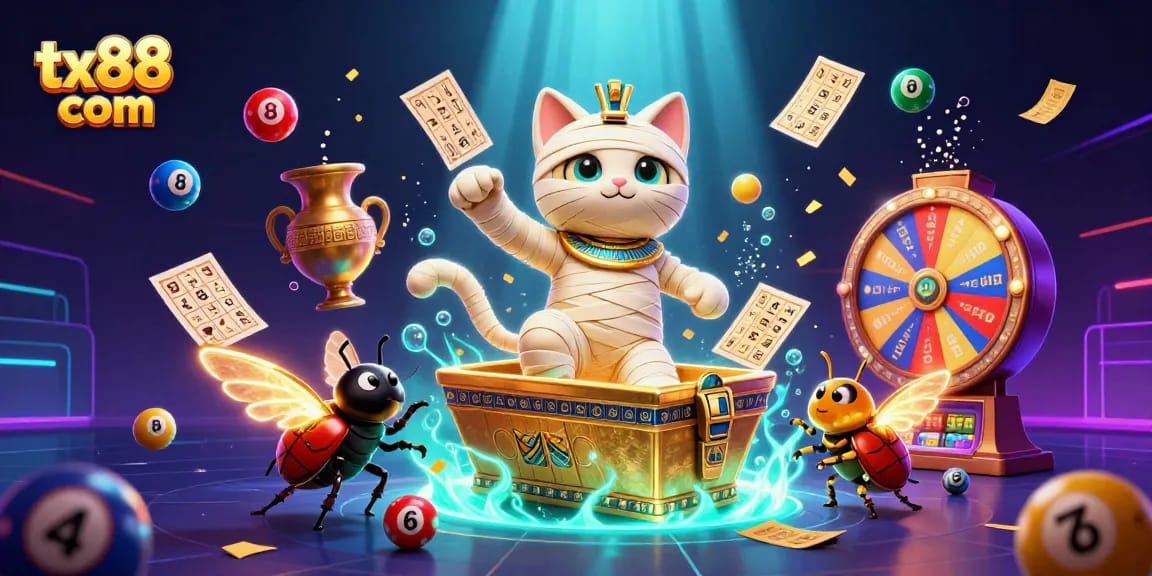 Engage in thrilling gameplay at tx88 com with vibrant lottery balls and dynamic casino elements.