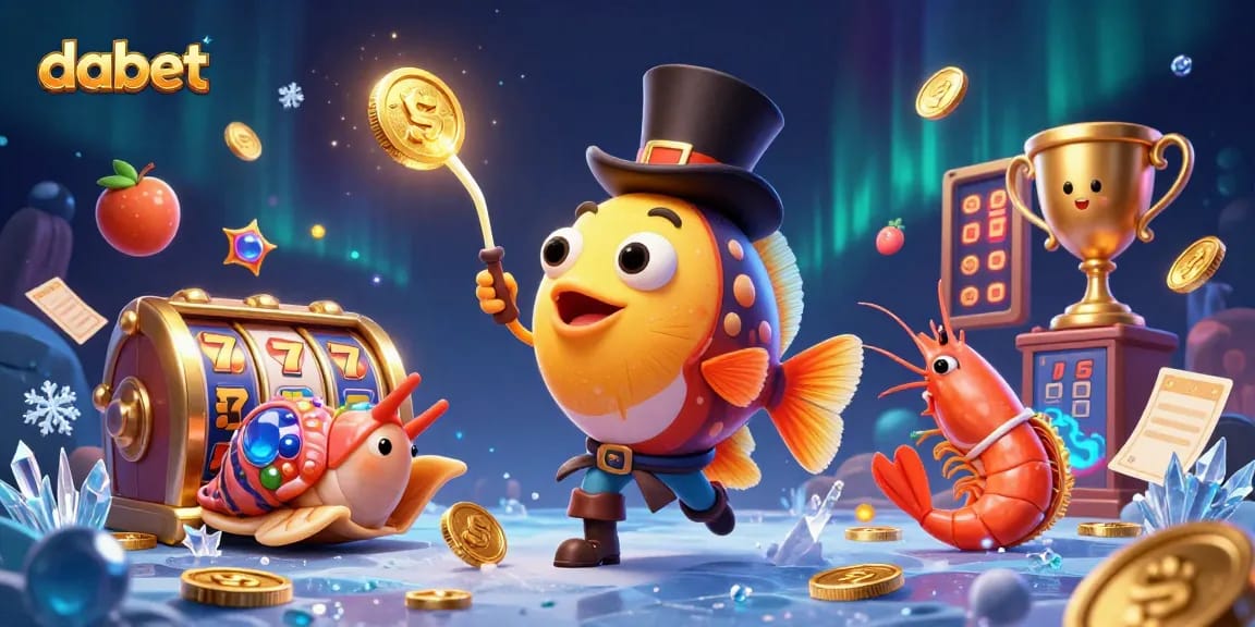 dabet attracts players with dazzling golden coins amid vibrant casino symbols.