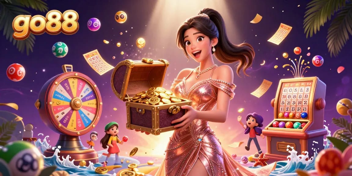 Win big at go88 with colorful lottery elements and excitement in a dynamic casino scene.