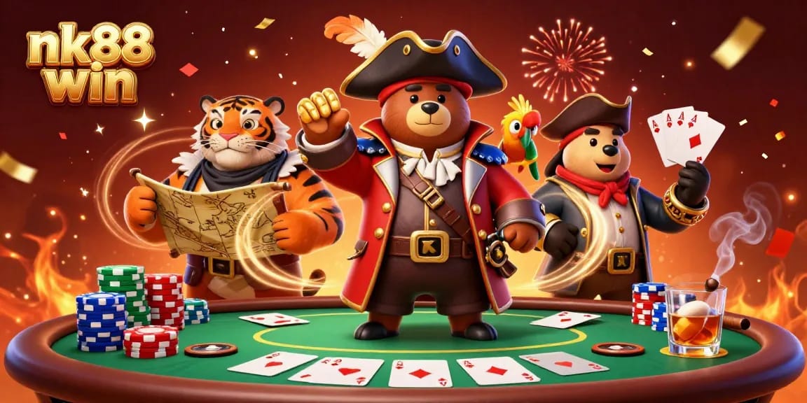 Experience thrilling wins at nk88 win with a dynamic casino scene featuring vibrant characters and game elements.