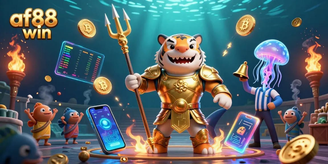 Experience the thrill of af88 win with vibrant crypto-themed gaming action in a spectacular underwater scene.