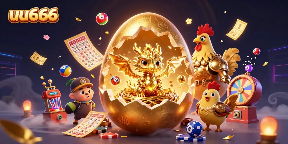 Experience the thrilling adventure of uu666 with a golden dragon in a vibrant casino world.