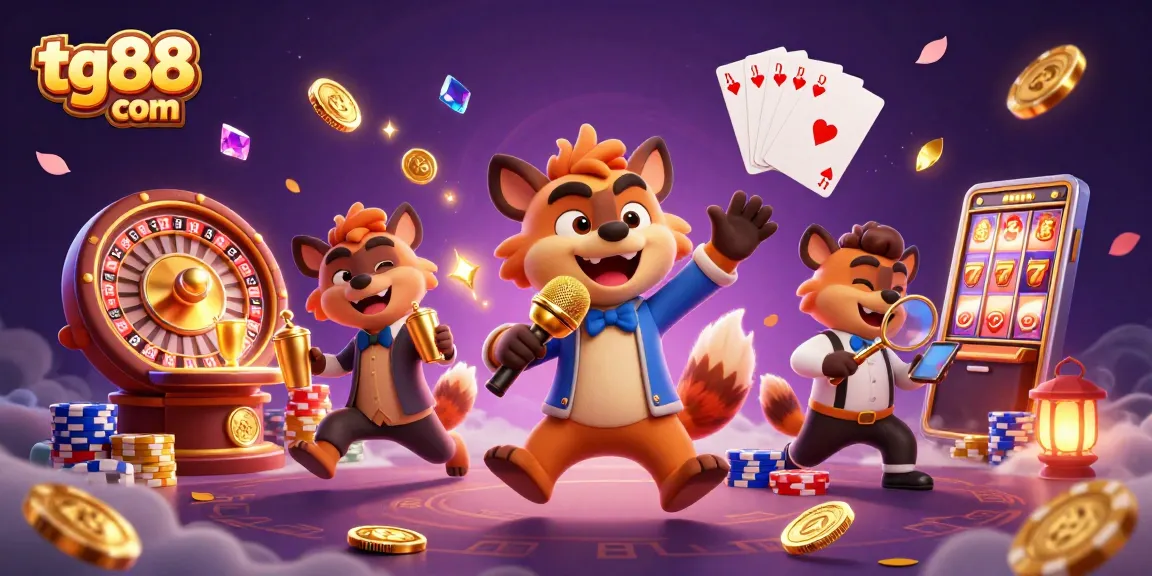 Experience fun at tg88 com with hyenas in a lively casino atmosphere featuring games and entertainment.