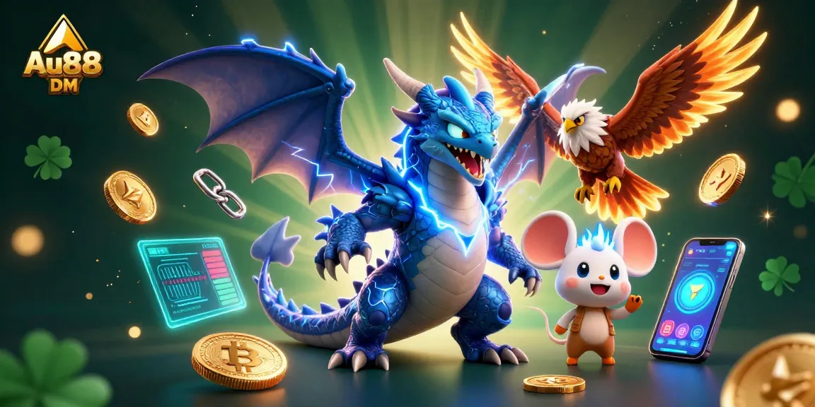 Experience thrilling gameplay with Au88 DM as thunderous characters collide in a vibrant casino scene.