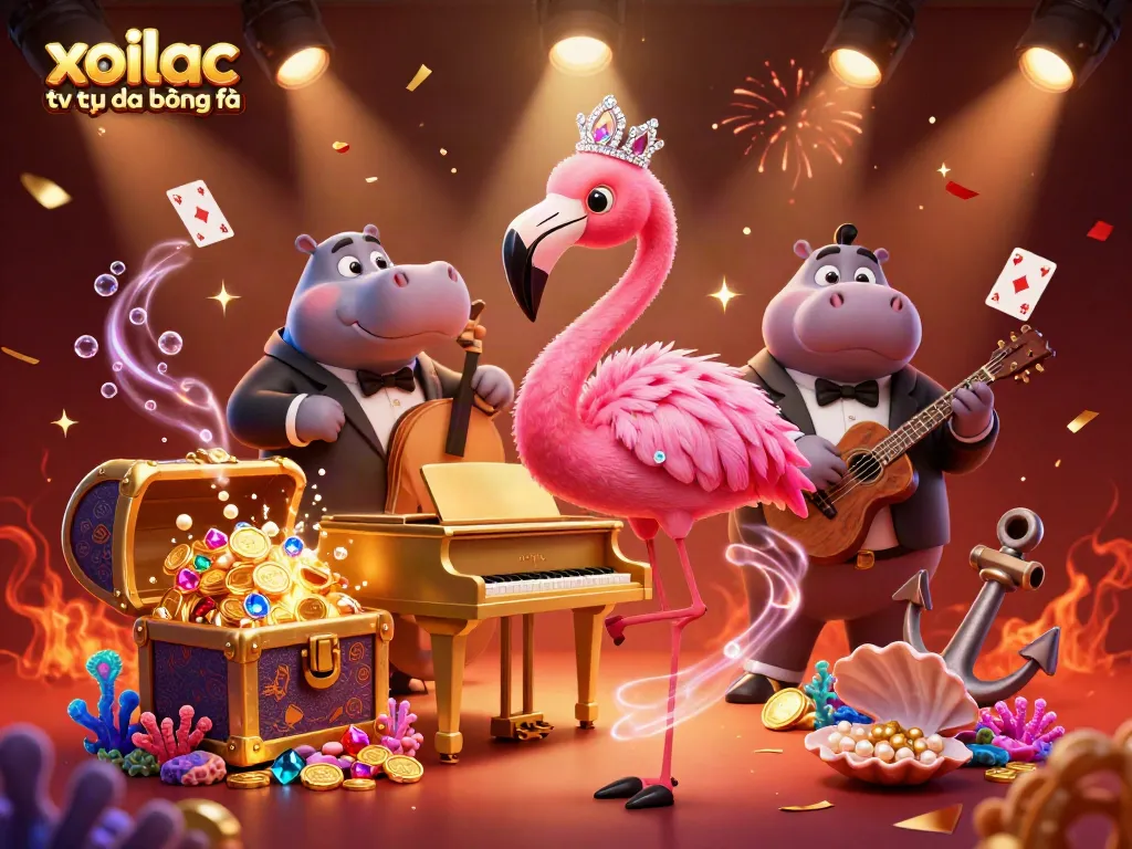 Xoilac tv trực tiếp bóng đá visual showcasing vibrant casino characters and elements, emphasizing lively gameplay.