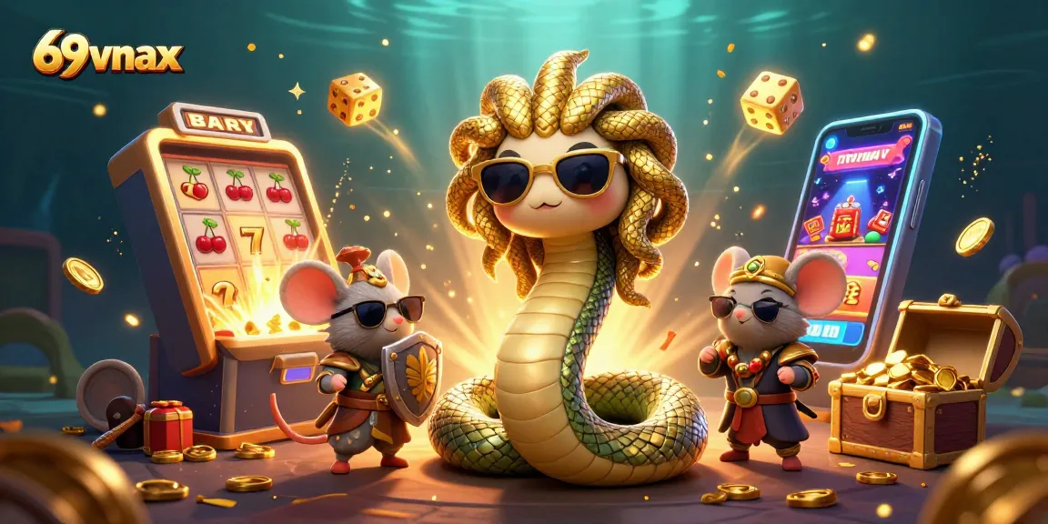 Immerse in the excitement of 69vnax with a joyous Medusa, a warrior mouse, and thrilling casino elements.