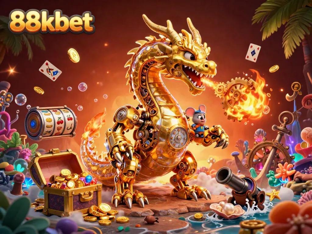 Experience thrilling adventures at 88kbet with a golden dragon and exploding slot treasures.