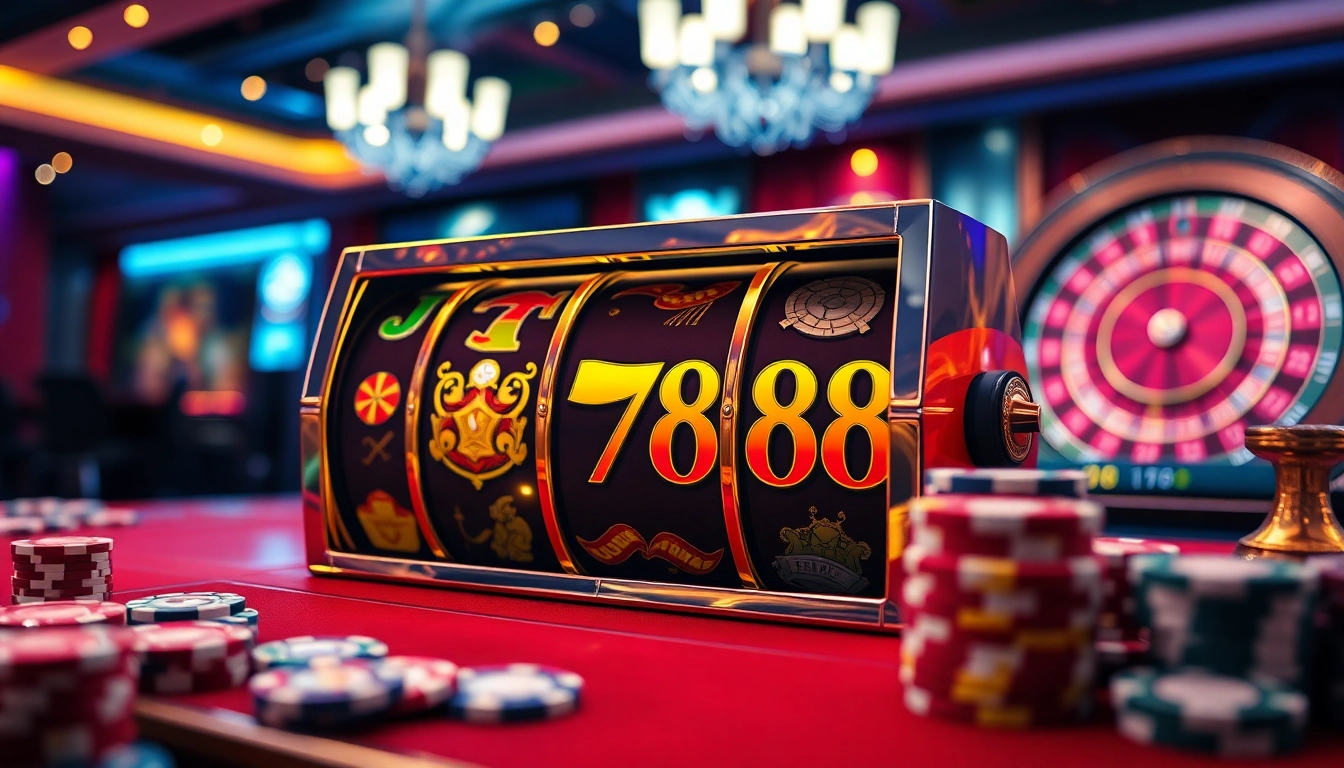 Experience the excitement of LUCKY88 slot machine with vibrant casino visuals.