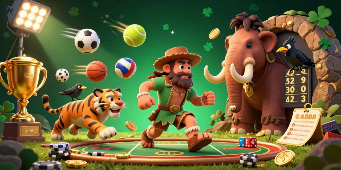 lu88 promotions celebrate sports betting with a vibrant prehistoric casino scene featuring unique characters.