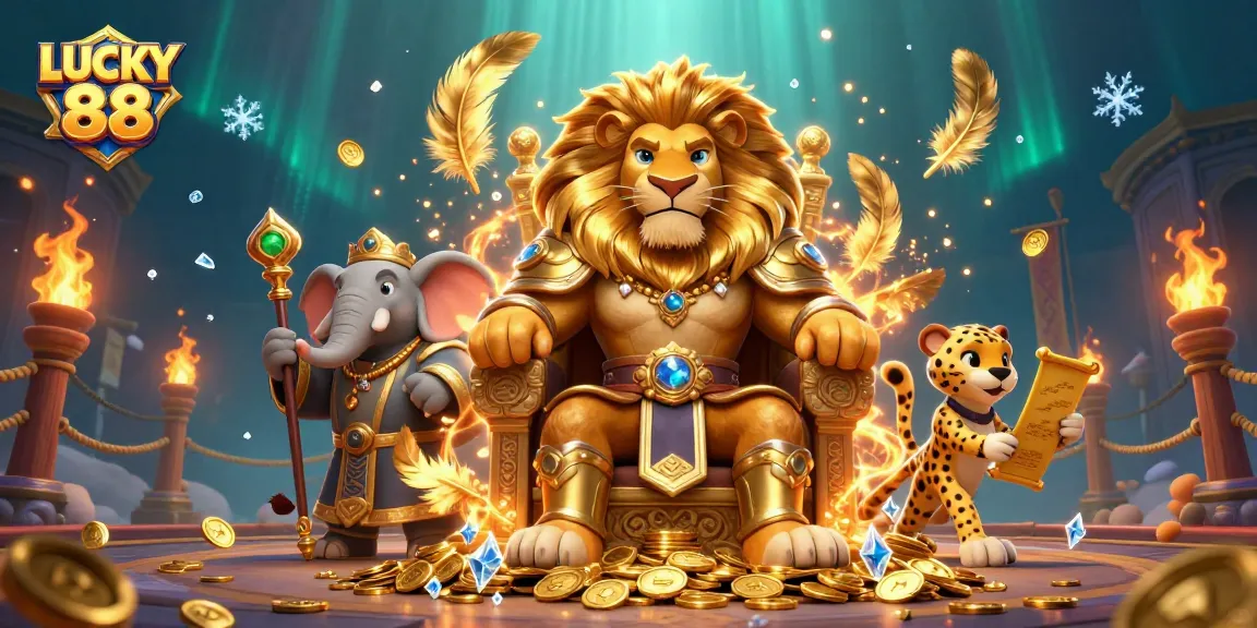 Experience LUCKY 88 slot excitement with vibrant characters and dynamic casino elements.