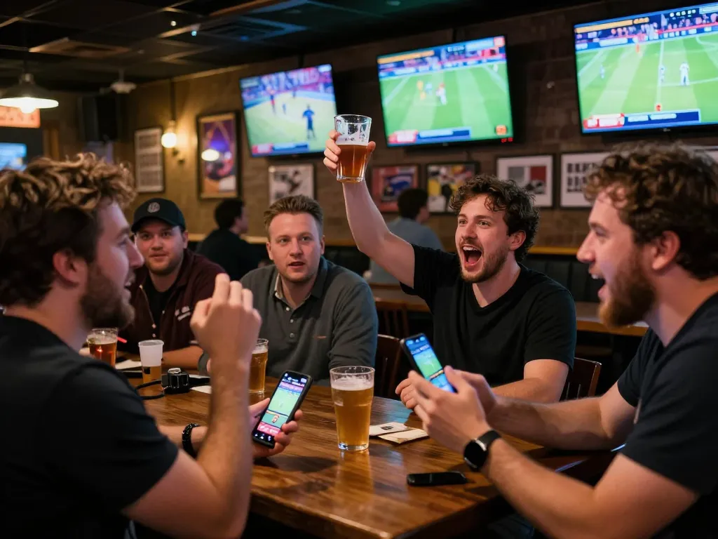 Sports bettors enjoying exciting matches while placing wagers on sin88 mobile app.