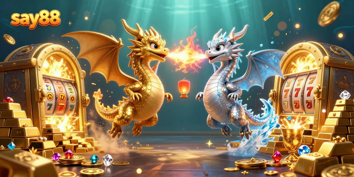 Experience thrilling gameplay at say88 with exciting slot reels and vibrant dragons.
