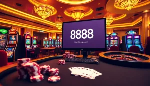 Experience thrilling gambling moments on https://888new.jpn.com/ featuring poker tables and vibrant slot machines.