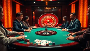 Engage in thrilling gameplay at https://98winmb.com/ with vibrant casino scenes featuring poker tables and roulette wheels.