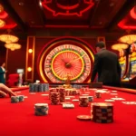 Winning at RED88's vibrant casino table featuring cards and dice.