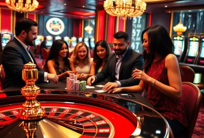 Experience the excitement of casino gaming at Luck8 with vibrant tables and engaging players.