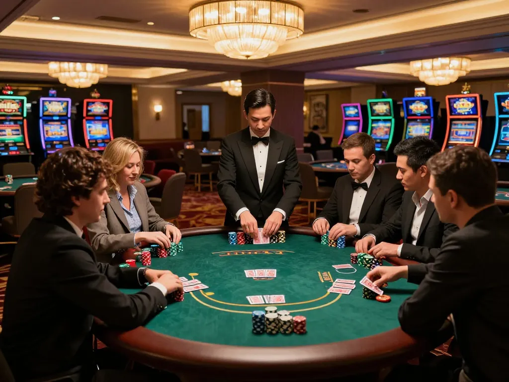 Experience high-stakes gameplay at F168 poker tables with focused players and professional dealers.
