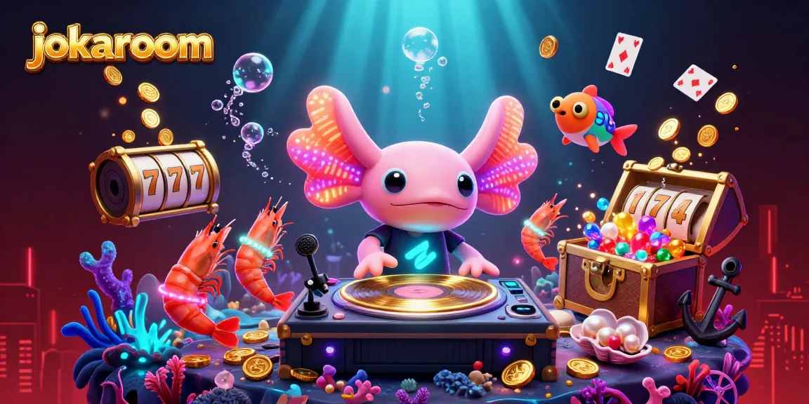 Spin the reels in a vibrant jokaroom with colorful underwater casino elements and lively characters.